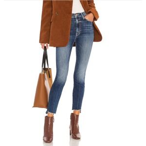 Mother Stunner Zip Ankle Step Fray Jeans Womens 27 Walking On Coals MSRP$220